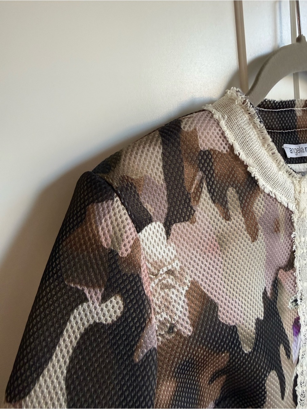 Angela Mele Milano Italian Floral Tweed Cropped Jacket 44/M - Picture 10 of 11